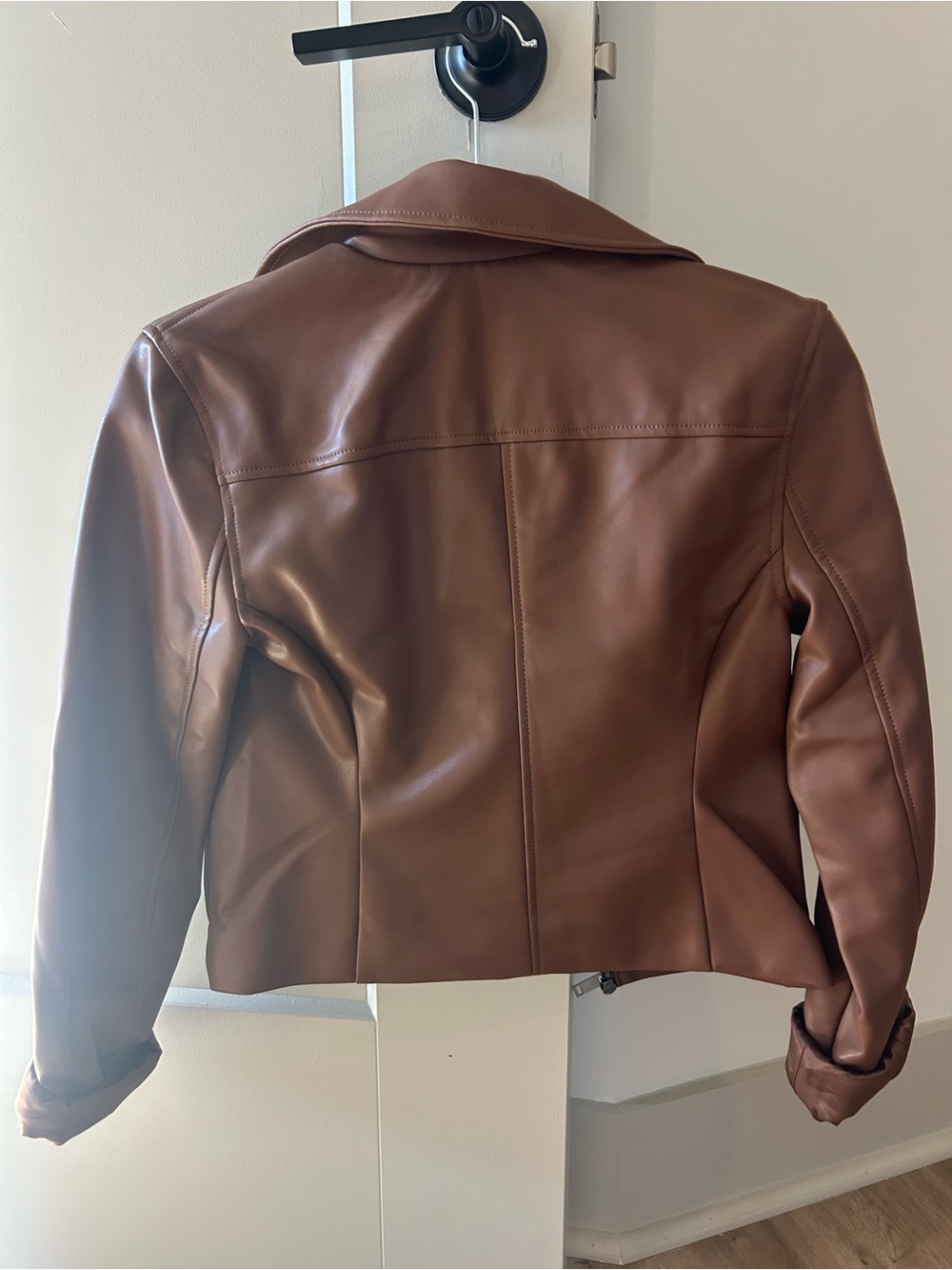 Abercrombie & Fitch Brown Vegan Leather Jacket - Picture 3 of 3